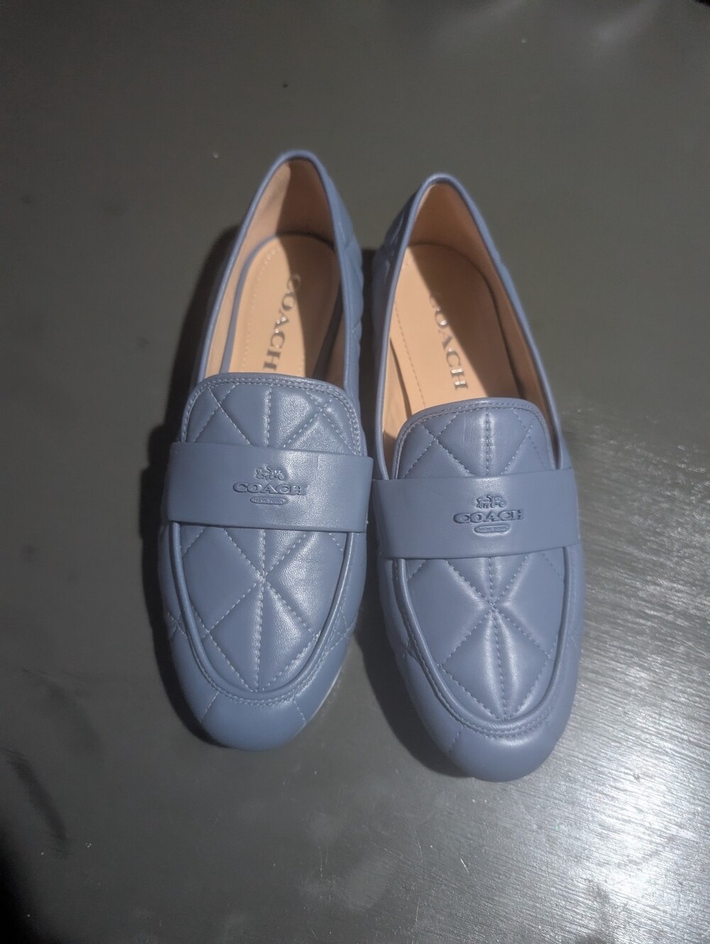 Coach Woman’s Heidi Leather Loafer Size 6 Color Washed Chambray CK428 NWOB